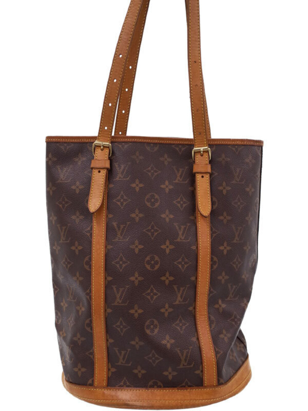 Louis Vuitton Monogram Bucket Shoulder Bag Canvas Leather Brown